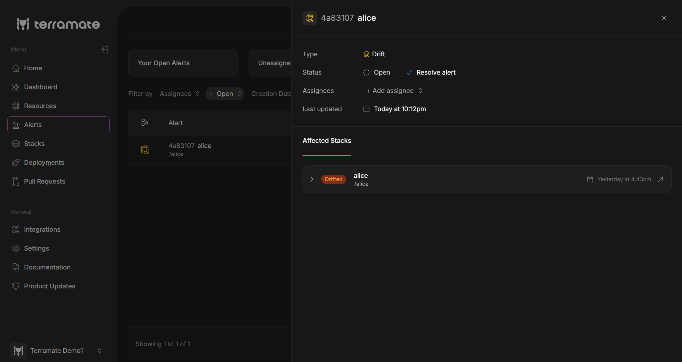 Slack alert notification