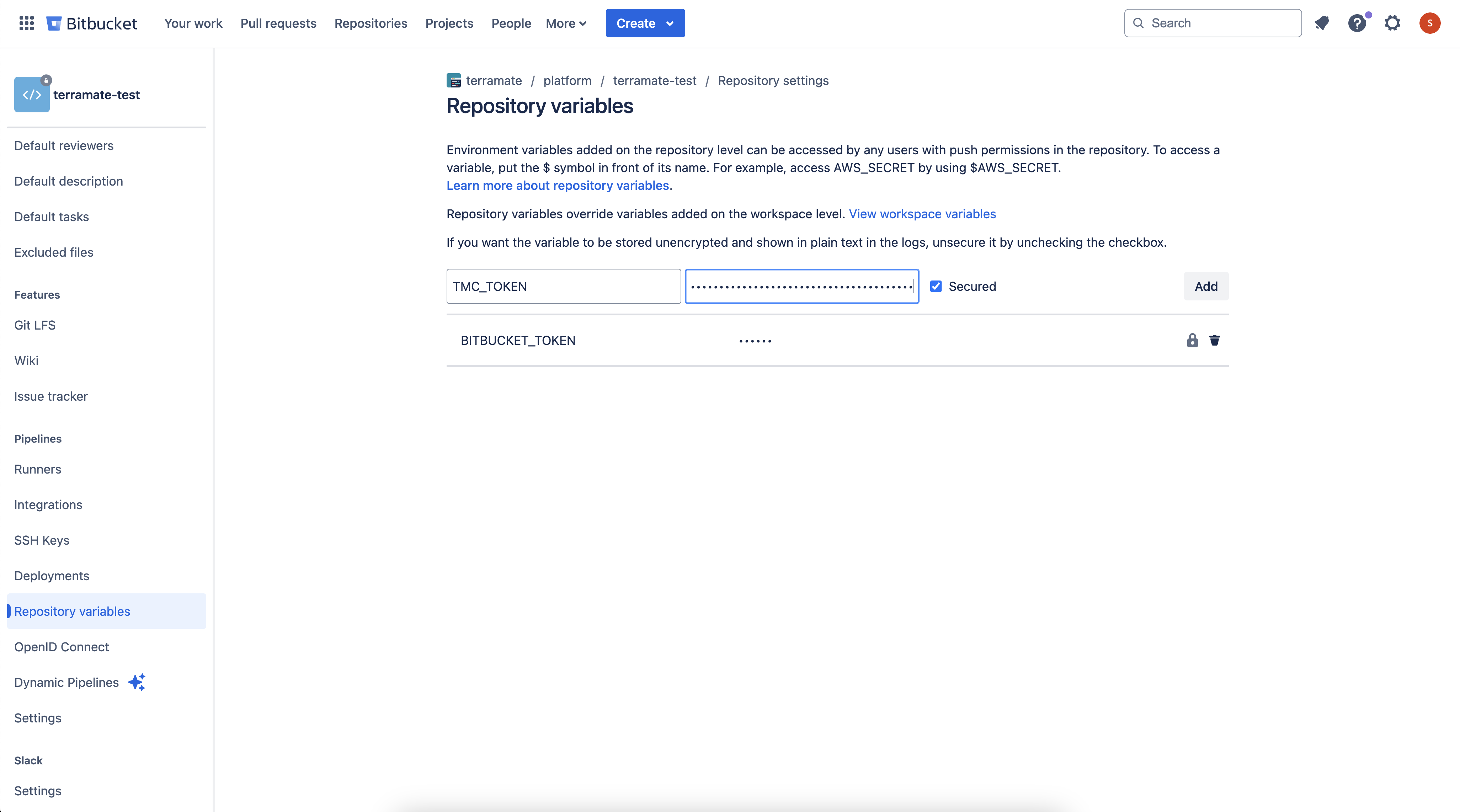 Terramate Cloud API Key for BitBucket Pipelines Terramate Cloud API Key for BitBucket Pipelines