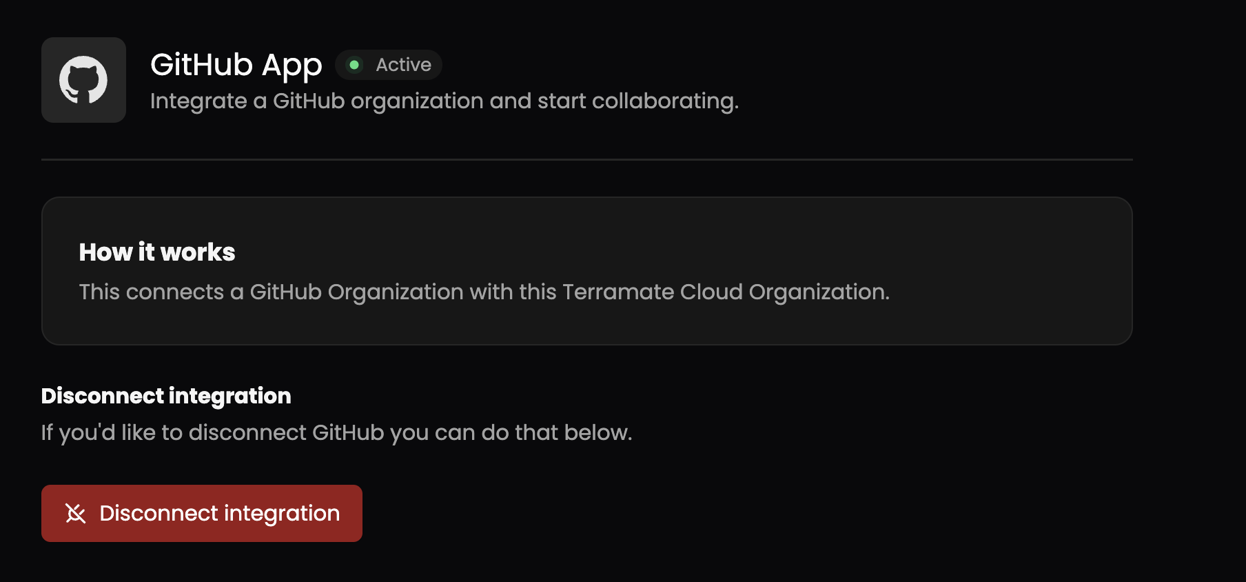 Installed GitHub App Integration Details